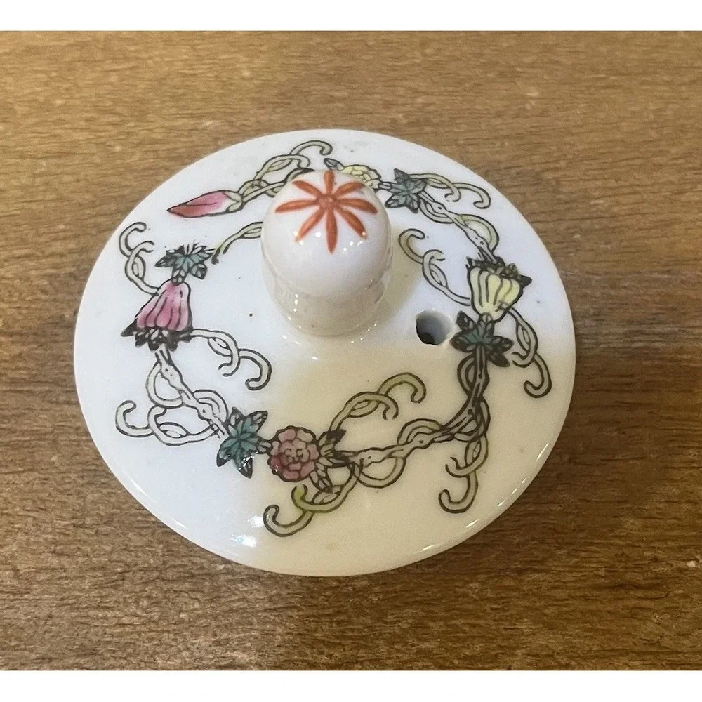 VTG Chinese Jingdezhen Style Porcelain Teapot Butterfly Floral Chinoiserie Asian